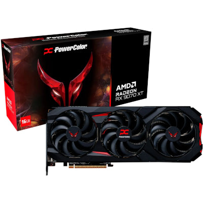 PowerColor Radeon RX 9070 XT Red Devil 16GB OC, Grafikkarte (schwarz, RDNA4, GDDR6, 3x DisplayPort, 1x HDMI 2.1)